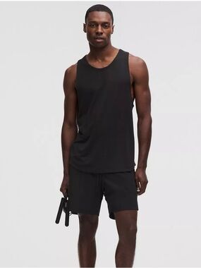lululemon Athletica Men’s Dark Grey Workout Tank Top Sleeveless Quick Dry
